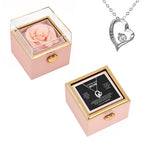Multiple angles of 14K White Gold Necklace with Surprise Rosebox - To My Mom personalized necklace