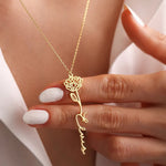Birth Flower Necklace- Personalized with your Name gift-ready packaging with rose box presentation