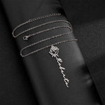 Birth Flower Necklace- Personalized with your Name custom engraving detail and material quality