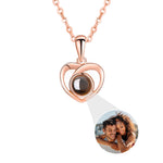 Close-up detail of Personalized photo necklace - With Real Rose showing premium quality craftsmanship