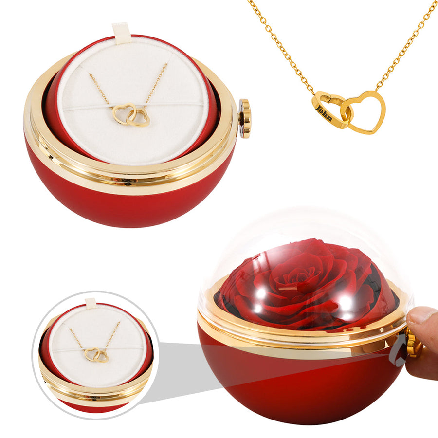 Engraved Necklace - With Real Rose - To My Love