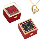 14K White Gold Necklace with Surprise Rosebox - To My Mom worn styling photo showing elegant design