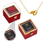 Engraved Heart Necklace with Surprise Rosebox - To My Love with surprise rose gift box front view - Beyond Love