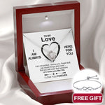 Close-up detail of Sterling Silver Necklace - To my Love + bracelet FREE showing premium quality craftsmanship