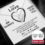Sterling Silver Necklace - To my Love + earrings FREE  front view - Beyond Love