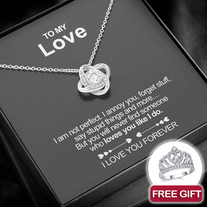 Sterling Silver Necklace - To my Love + ring FREE  front view - Beyond Love