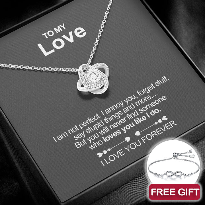 Sterling Silver Necklace - To my Love + bracelet FREE  front view - Beyond Love