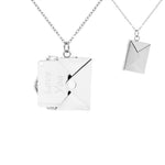 Side angle of personalized necklace Necklace with Hidden Love Letter – Romantic Gift for Her