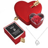 14K White Gold Necklace – Real Rose Gift Box – To My Love