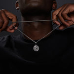 Side angle of personalized necklace Compass Pendant - Necklace Set