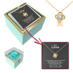 Side angle of personalized necklace Sterling Silver Necklace - With Preserved Rose - To My Love