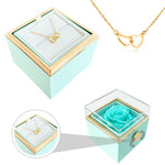 Engraved Name Necklace - With Real Rose worn styling photo showing elegant design