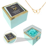 Side angle of personalized necklace Heart Necklace - With Real Rose - To My Love