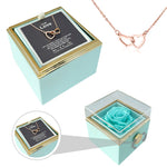 Heart Necklace - With Real Rose - To My Love with surprise rose gift box front view - Beyond Love