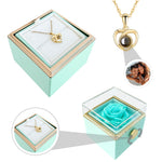 Lifestyle photo of Personalized photo necklace - With Real Rose as meaningful love gift