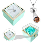 Personalized photo necklace - With Real Rose custom engraving detail and material quality