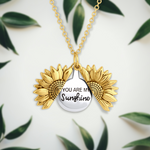 Sunflower necklace - You are my sunshine gift-ready packaging with rose box presentation