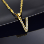 Close-up detail of Luxury necklace - Initial showing premium quality craftsmanship