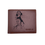 Side angle of personalized jewelry Photo Engraved Wallet - You are my Superhero Dad
