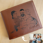 Photo Engraved Wallet - You are my Superhero Dad gift-ready packaging with rose box presentation