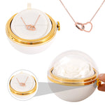 Side angle of personalized necklace Engraved Necklace - With Real Rose - To My Love