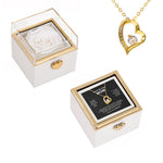 Side angle of personalized necklace 14K White Gold Necklace with Surprise Rosebox - To My Mom