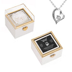 14K White Gold Necklace with Surprise Rosebox - To My Mom with surprise rose gift box front view - Beyond Love