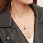 Side angle of personalized necklace Mother and Daughter necklace - Stars