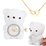Engraved Heart Necklace - with real Rose Bear Giftbox custom engraving detail and material quality
