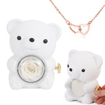 Engraved Heart Necklace - with real Rose Bear Giftbox custom engraving detail and material quality
