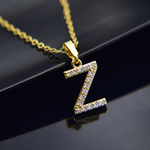 Side angle of personalized necklace Luxury necklace - Initial