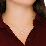 Lifestyle photo of Sterling Silver Necklace - To my Love + earrings FREE as meaningful love gift