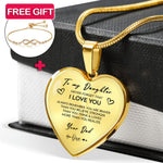 Heart necklace - Daughter + bracelet FREE gift-ready packaging with rose box presentation