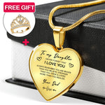 Heart necklace - Daughter + ring FREE gift-ready packaging with rose box presentation