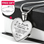 Lifestyle photo of Heart necklace - Daughter + bracelet FREE as meaningful love gift