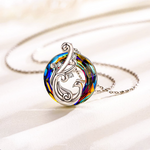 Side angle of personalized necklace Crystal necklace - Rebirth & Eternity