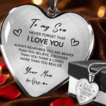 Heart necklace - To my Son from Mom - Enhanced