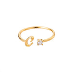 Side angle of personalized ring Initial Ring with Luxury Rosebox with Light