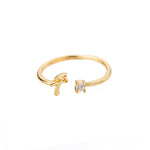 Initial Ring with Luxury Rosebox with Light worn styling photo showing elegant design