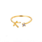 Initial Ring with Luxury Rosebox with Light gift-ready packaging with rose box presentation