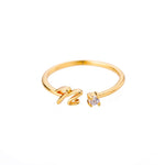 Initial Ring with Luxury Rosebox with Light custom engraving detail and material quality