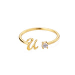 Initial Ring with Luxury Rosebox with Light gift-ready packaging with rose box presentation