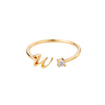 Side angle of personalized ring Initial Ring with Luxury Rosebox with Light