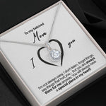 Sterling Silver Necklace - To my beloved Mom  front view - Beyond Love