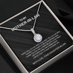 Side angle of personalized necklace Crystal necklace - To my Mother in law