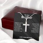 Lifestyle photo of Luxury cross necklace - To my Brother as meaningful love gift