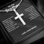 Luxury cross necklace - To my Brother custom engraving detail and material quality