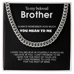 Side angle of personalized necklace Classy Cuban Chain - To my beloved Brother