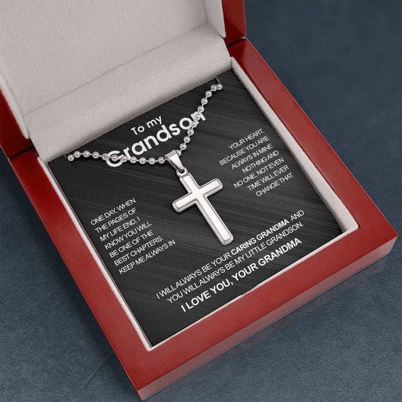 Luxury cross necklace - to my Grandson  front view - Beyond Love