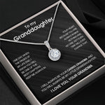 Side angle of personalized necklace Crystal necklace - To my Granddaughter